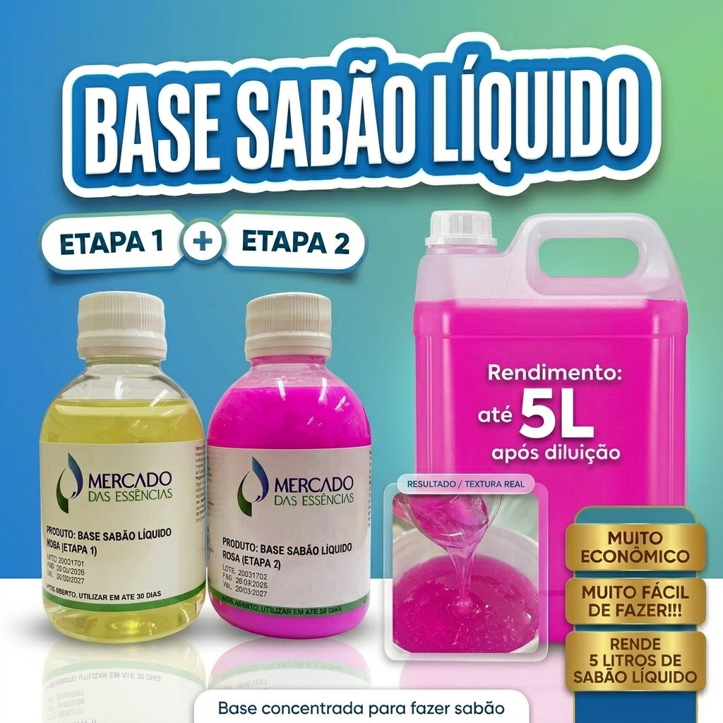Base Sabão Líquido Faz 5L  Kit Blend Concentrado