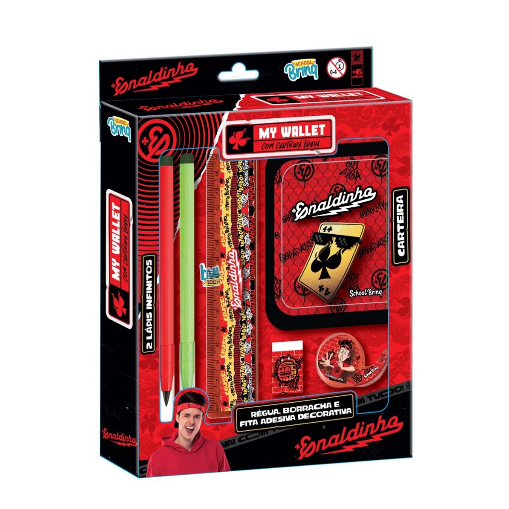 Kit Escolar Carteira Enaldinho Crianca Estudante P