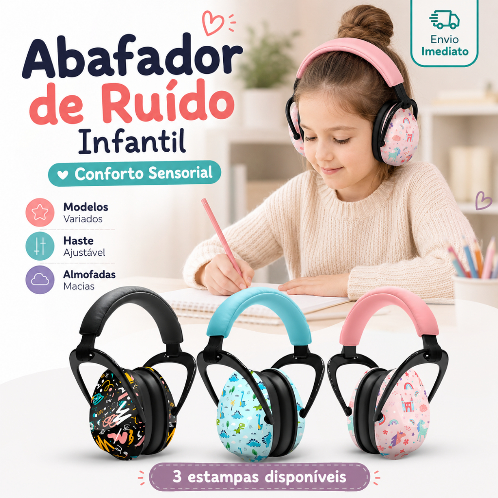 Protetor Auricular Abafador de Ruído Infantil Adu