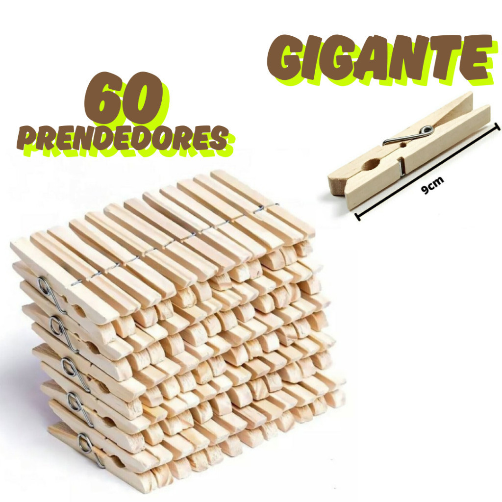 Pregadores GIGANTES de Madeira Reforçado KIT Com