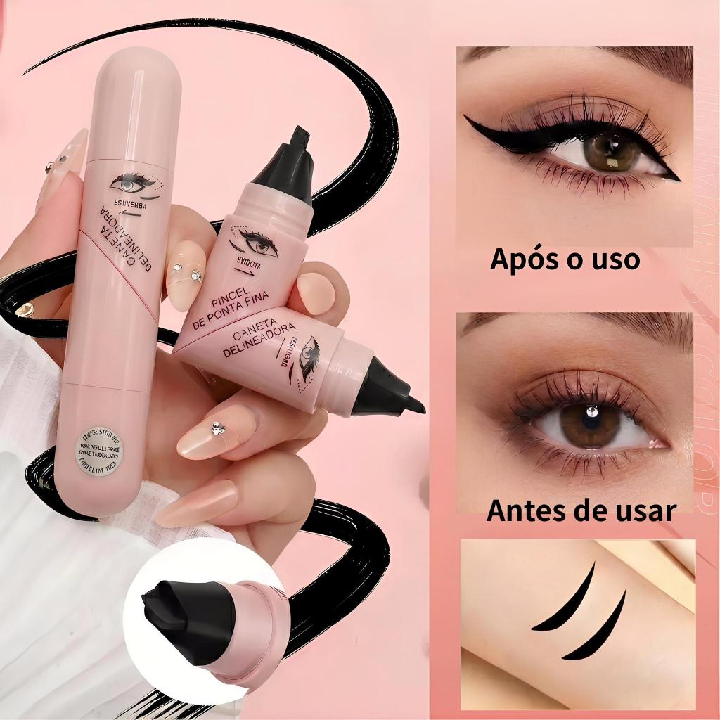 Caneta Delineadora Carimbo Ponta Dupla | Delineado