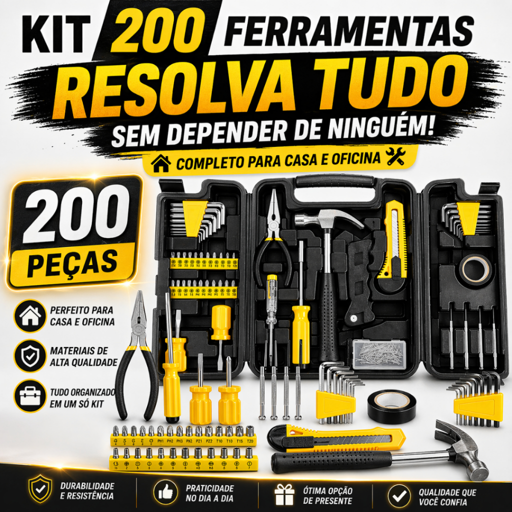 Jogo De Ferramentas Profissional Kit 200 Peças Co