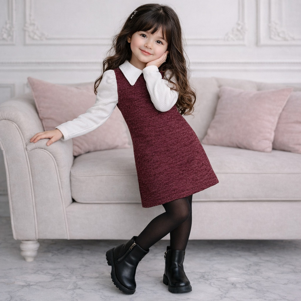 Vestido infantil Manga longa de menina /vestidinho