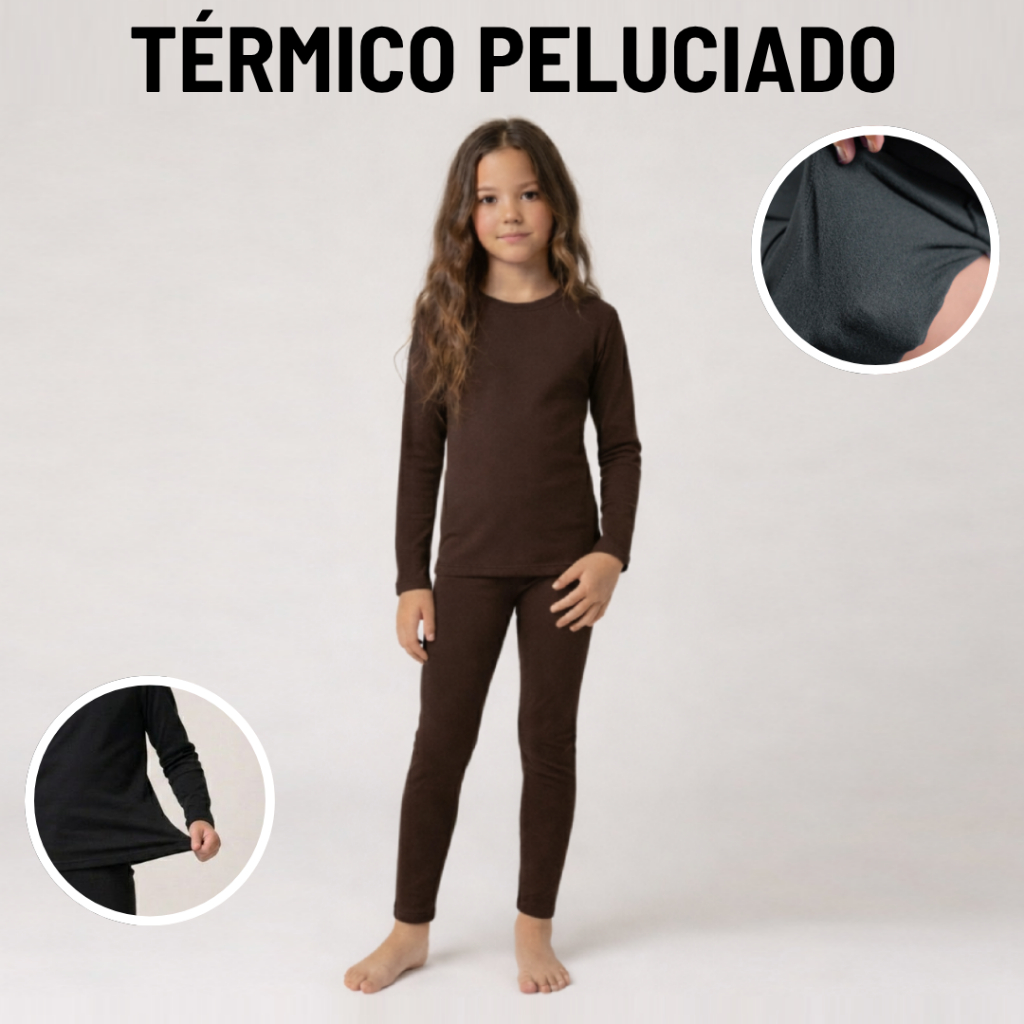Conjunto Térmico Peluciado Infantil Juvenil Menin