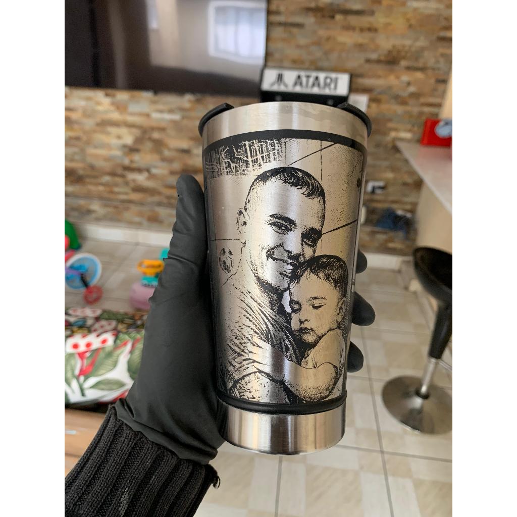 Presente Dia Dos Pais Copo Térmico Com Foto Perso