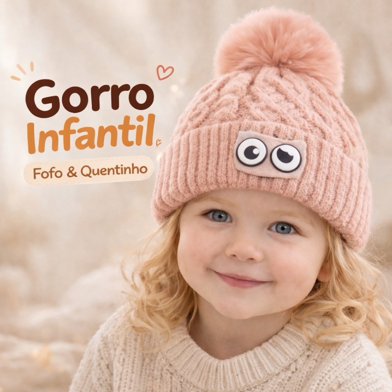 Touca De Inverno Frio para Bebe Gorro De Lã Infan
