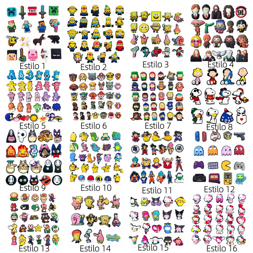 MEIDJ Encantos De Sapato Cartoon Anime Padrão Dec