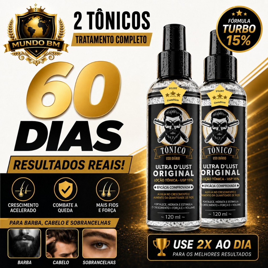 Kit 2 Tônico Capilar UltraDlust 15% Crescimento B