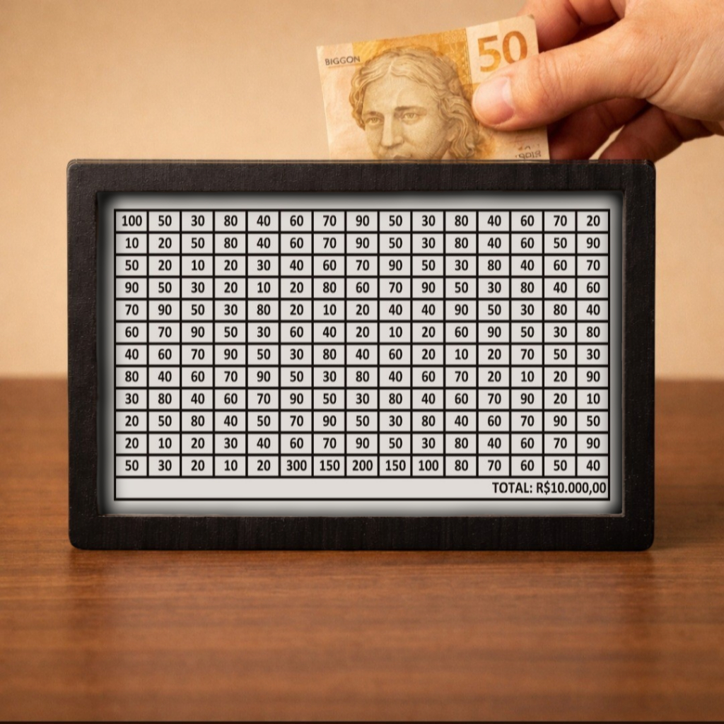 Cofrinho Cofre Desafio 1mil/2.5mil/5Mil/10Mil Caix