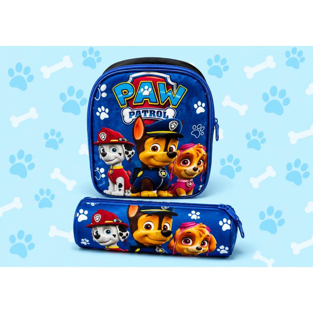 Kit Infantil Lancheira + Estojo Patrulha Canina Ma