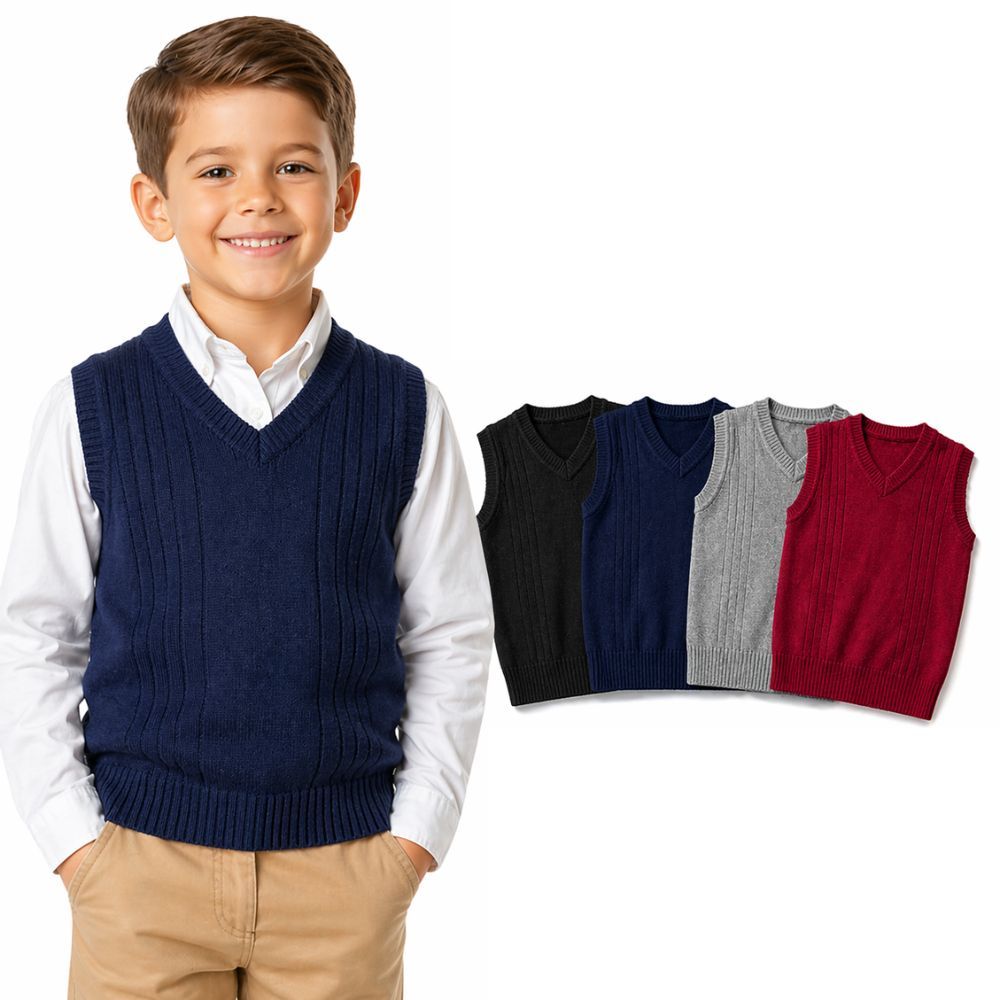 Colete lã Infantil Tricot Premium Masculino 2 à 
