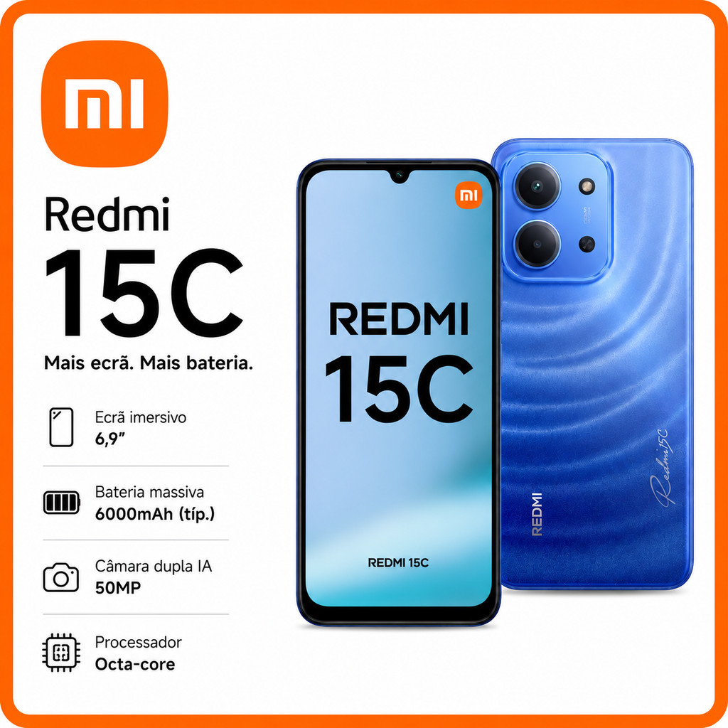 (Novo) Smartphone Xiaomi Redmi 15C azul 8GB+256GB 