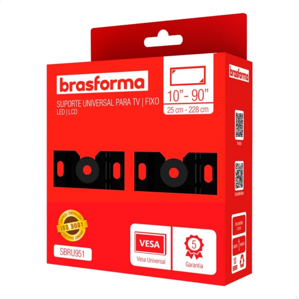 Suporte Fixo Universal Brasforma para TV 10 a 90 A