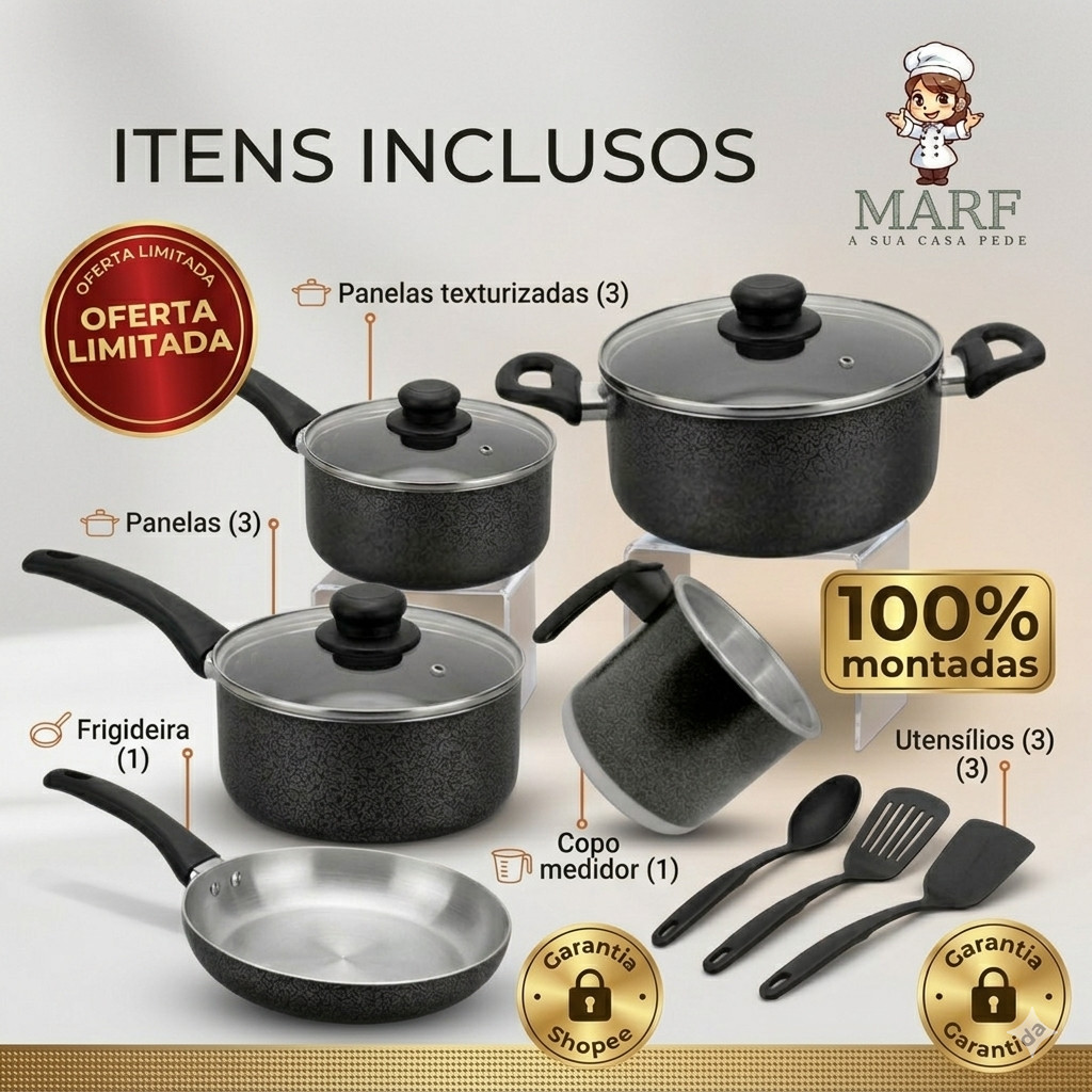 Panelas EM OFERTA Kit 5 Peças Tampa de Vidro Kit 
