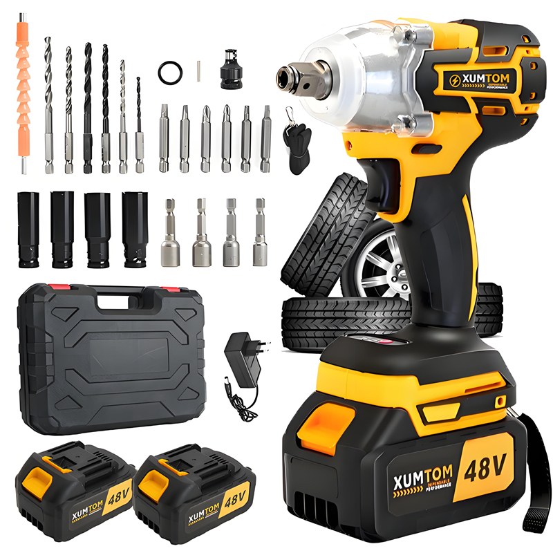 450nm Brushless Cordless Impact Wrench with 2 Batt