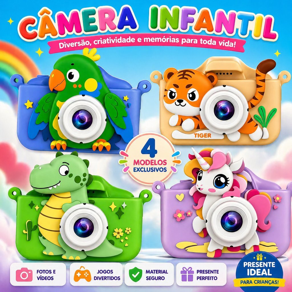 Câmera Infantil Digital Com Tela Fotos Vídeos Jo