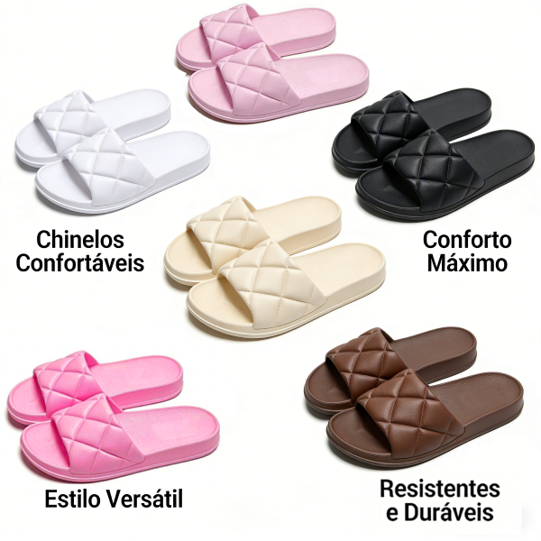 Chinelo Slide Nuvem Feminino – EVA Macio e C