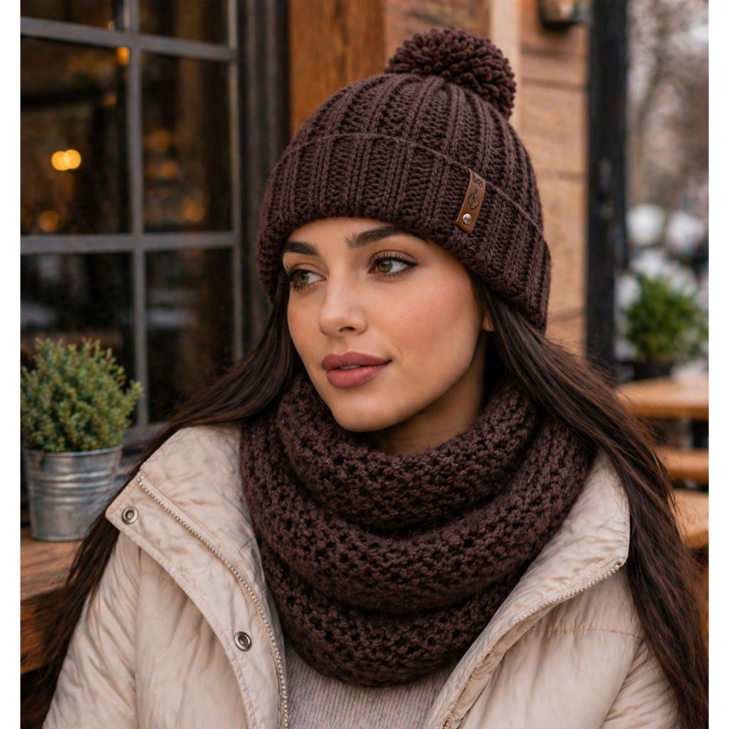 Kit Touca Feminina com Cachecol Gola Infinita Inve