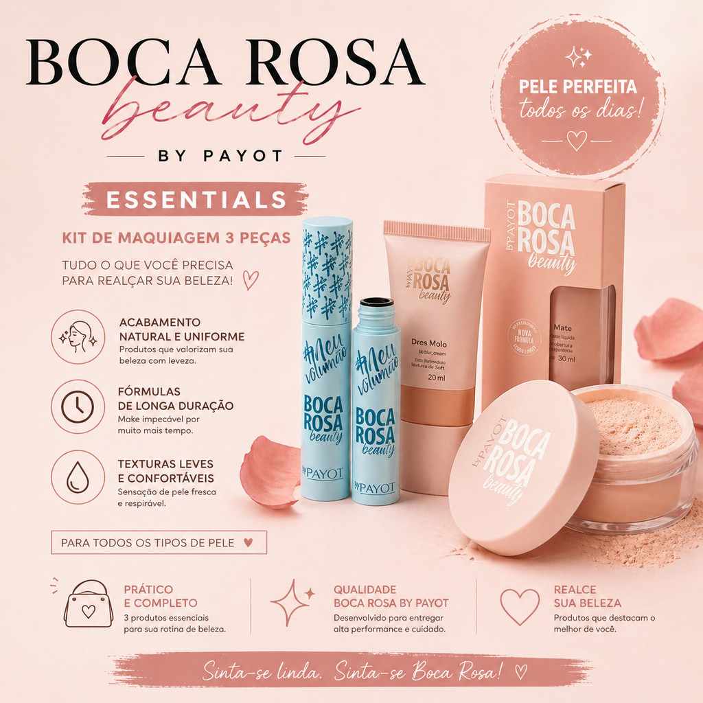 Boca Rosa by Payot Kit Completo 3 Itens  Pele Perf