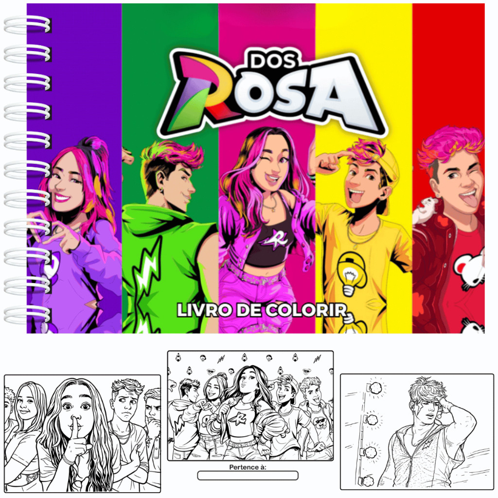 Livro de Colorir Dos Rosa Capa Dura 50 Folhas Gros