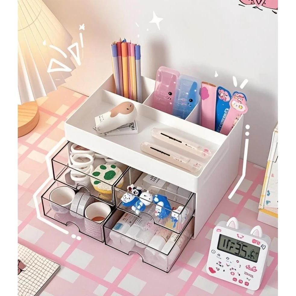 Organizador Mesa Maquiagem Multiuso Com Gavetas Po