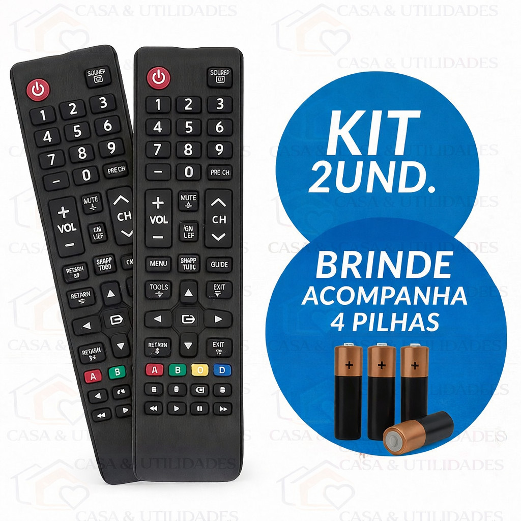 Kit Controle Remoto Compatível Samsung Smart TV c
