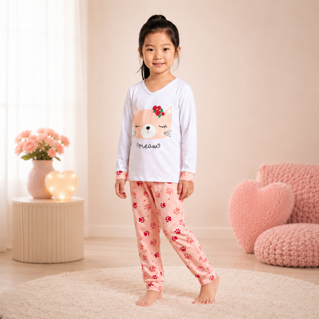 Pijama Infantil Menina Longo Inverno Conjunto Esta