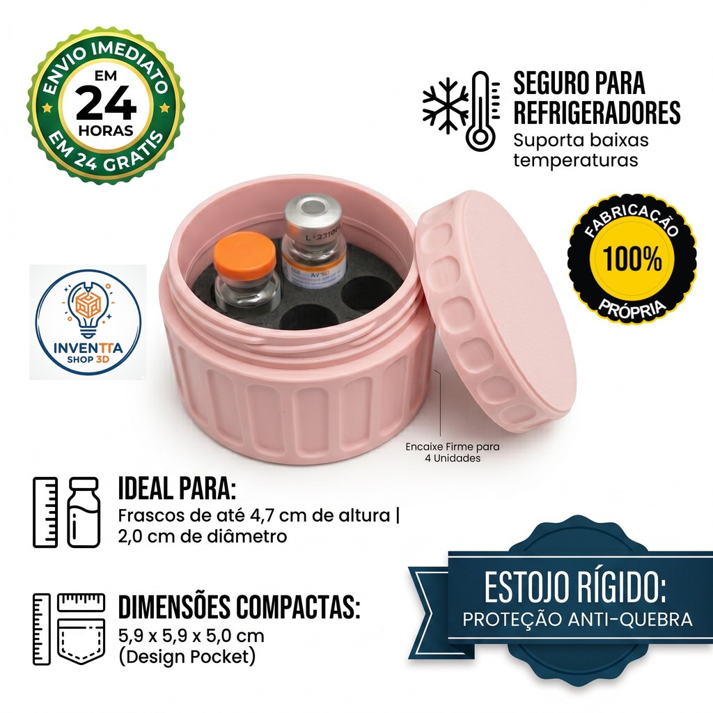 Porta Ampolas Estojo Tirze 4 Unidades Resistente V