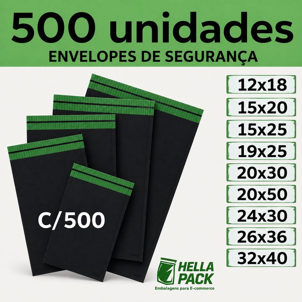 Kit 500 Envelopes Segurança Embalagem De Envio Sa
