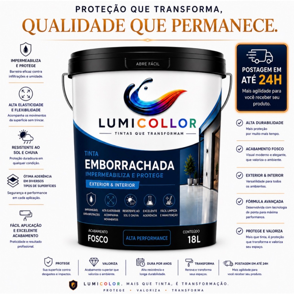 Tinta Super Borracha Liquida LumiCollor 1kg- 4kg I