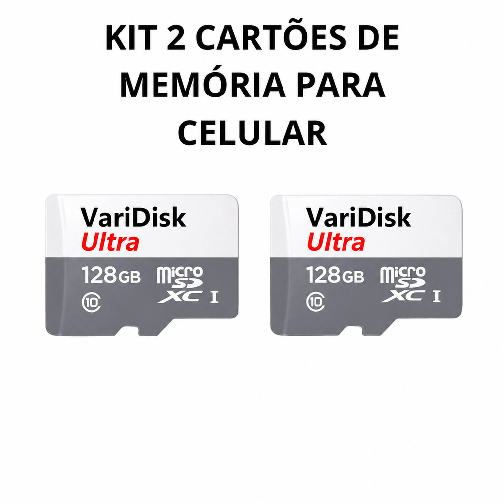 Kit 2 cartões de memória 128gb ultra muito mais 