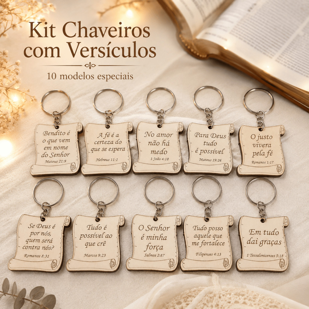 Chaveiros 10/30/50/100 Versículos Bíblicos Model
