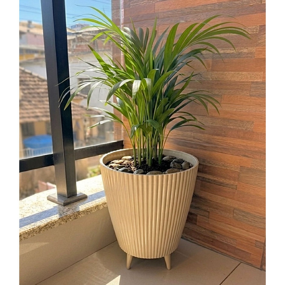 Vaso para Planta Canelado 34×26 Coluna Decora