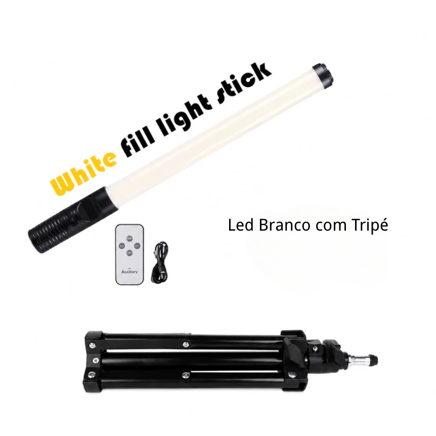 Bastão De Led Com Tripe Cor Branca-quente/frio/ne
