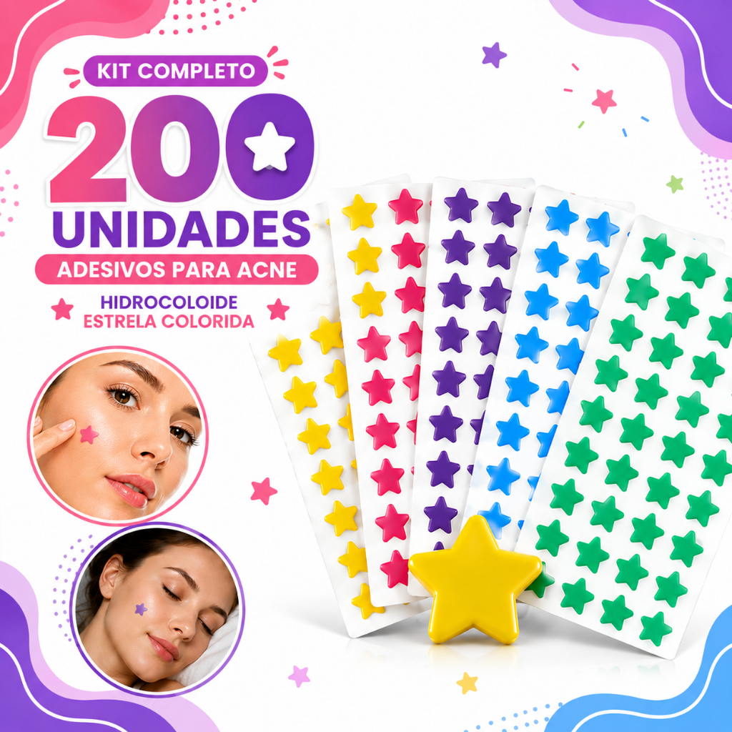 Kit Adesivos Para Acne Seca Espinha Inflamada Estr