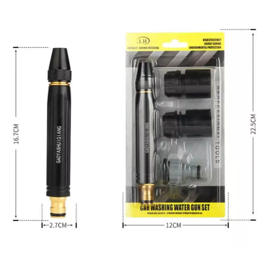 Kit 3 Em 1 Bico Alta Pressão Para Mangueira + Con