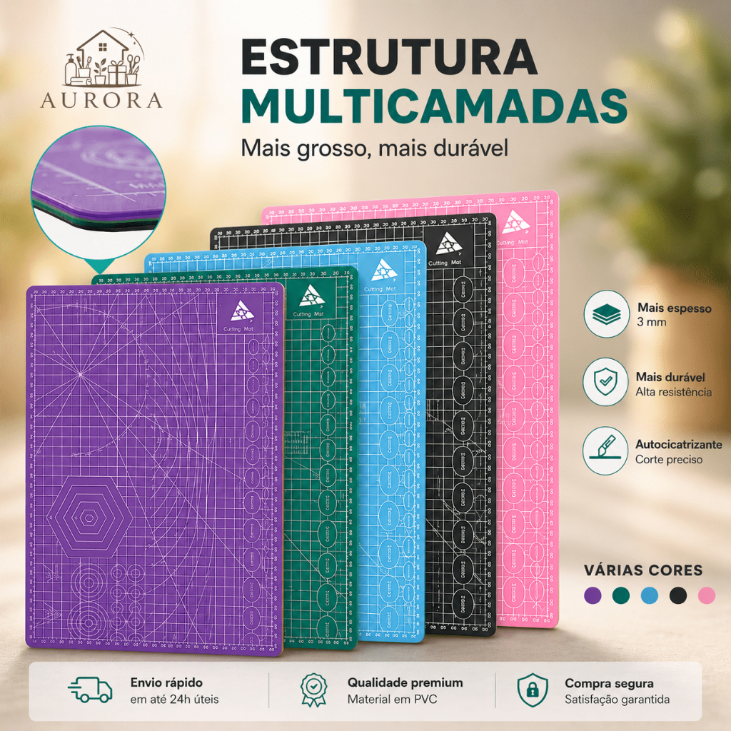 Base de Corte Dupla Face A3/A2 para Artesanato e P