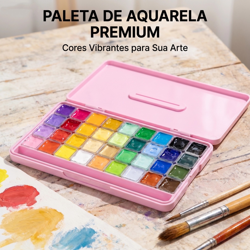 MIYA Tinta Gouache 24/36/56Cor em Pastilha Portabl