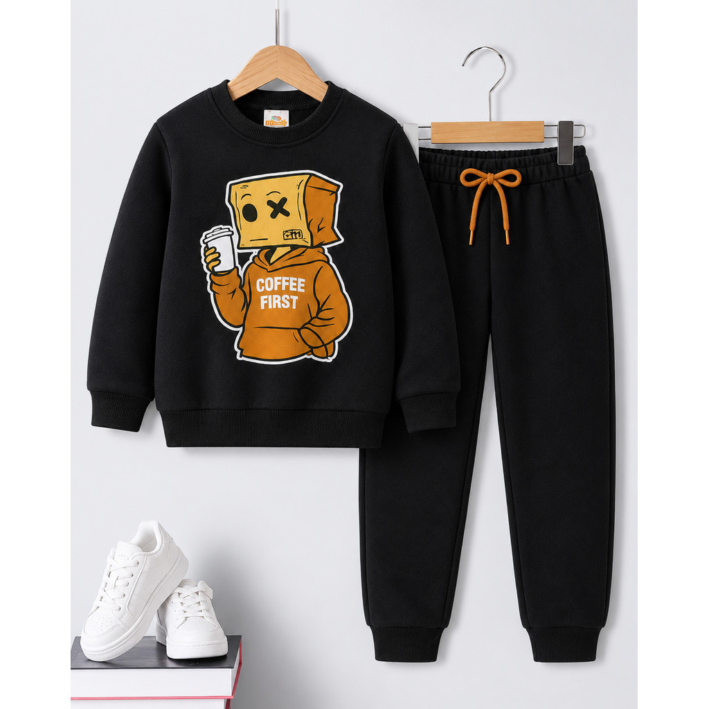 Conjunto Infantil Inverno Menino Moletom Coffe gol