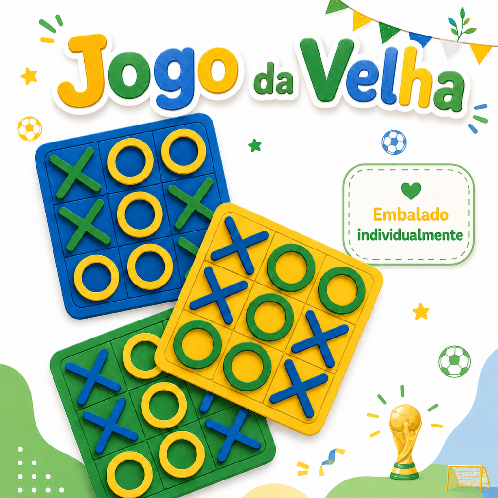 Jogo da Velha Tema Copa em MDF Pintado  Lembrancin