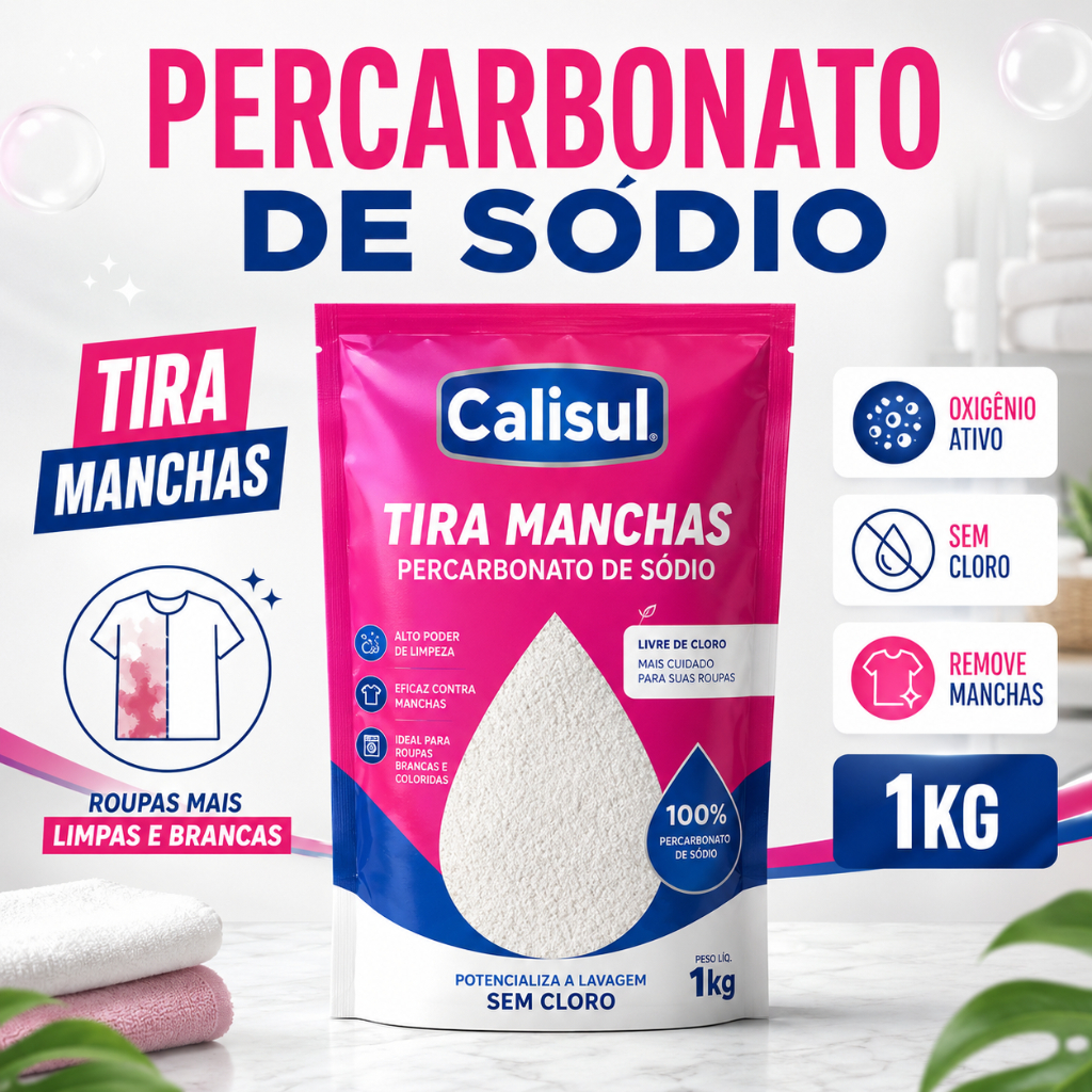 Percarbonato Sódio Puro Alvejante Roupas Brancas 