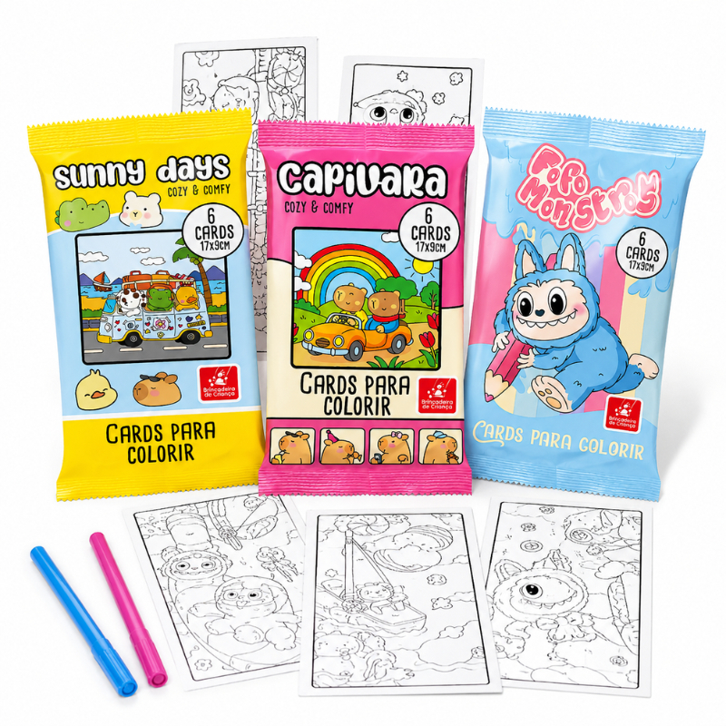 Cards Para Colorir Variados 6 Cards em cada pacote