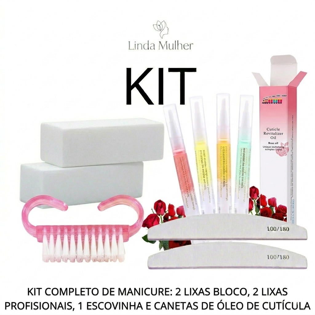 KIT LIXAS UNHAS BLOCO POLIDORA LIXA PROFISSIONAL L