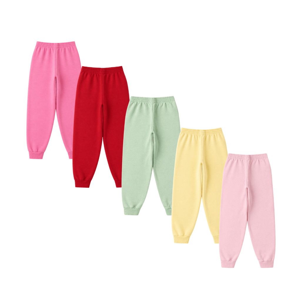 Kit 5 a 2 Calças Moletom Infantil Feminino Invern