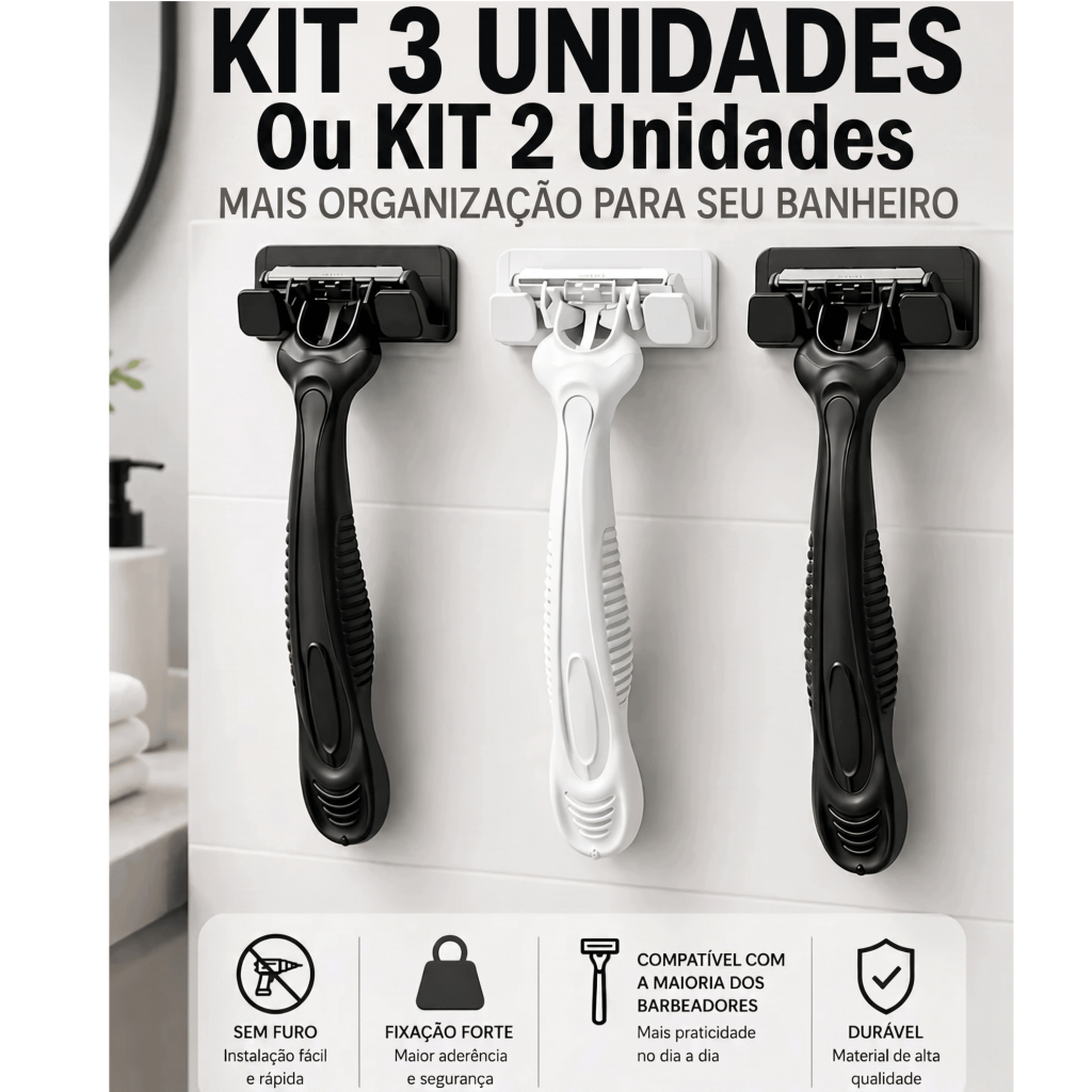KIT com 3 ou 2 unidades de Suportes de Gilete para