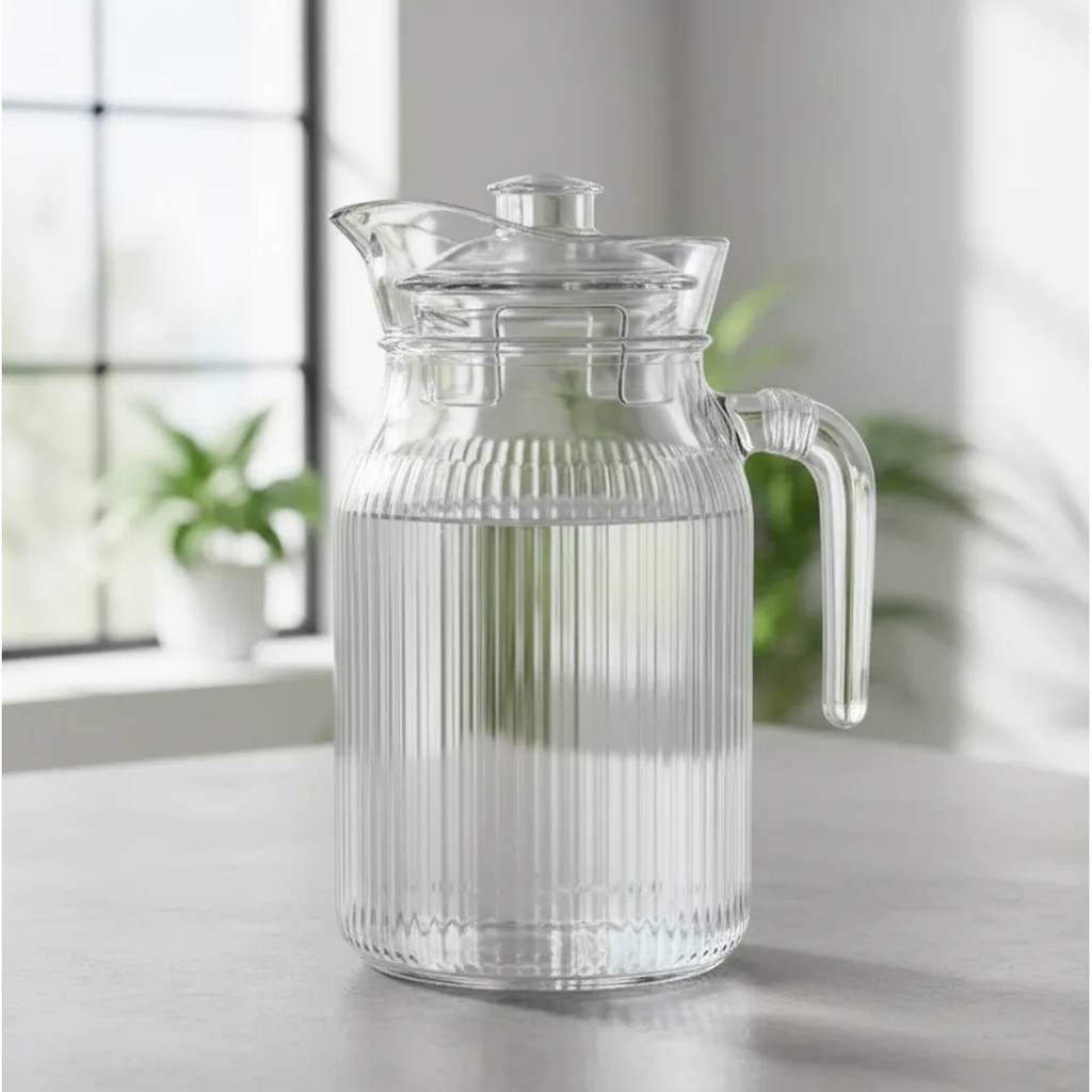 Jarra De Vidro Com Tampa Aclilica 1,2 Litro Agua S