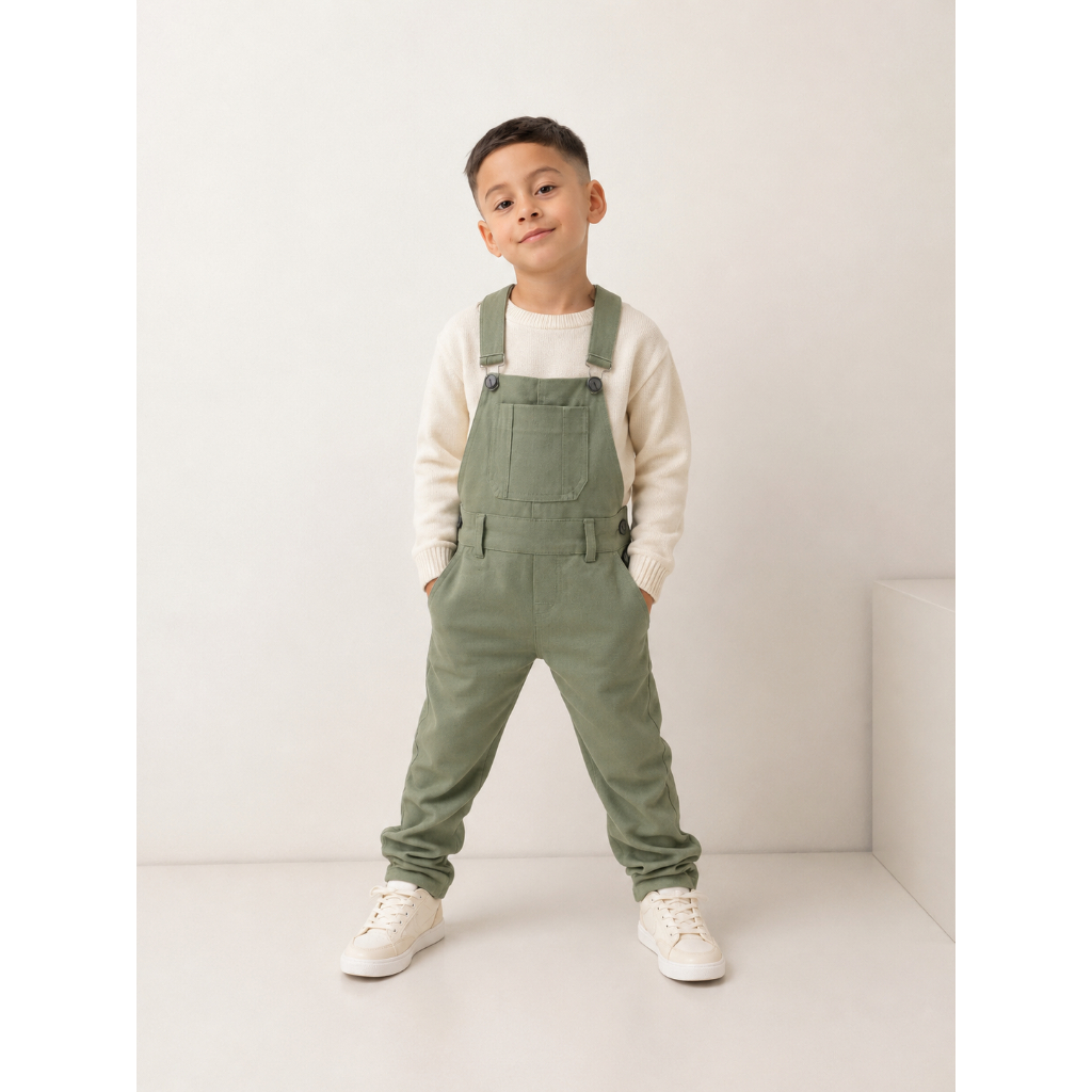 Jardineira Sarja Infantil Menino Varias Cores Salo