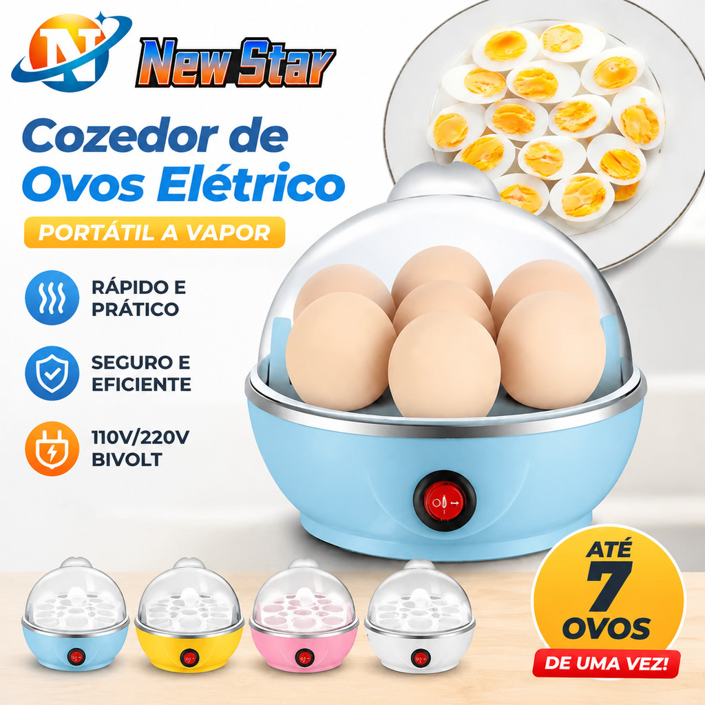 New Star Cozedor de Ovos Elétrico Portátil Cozin