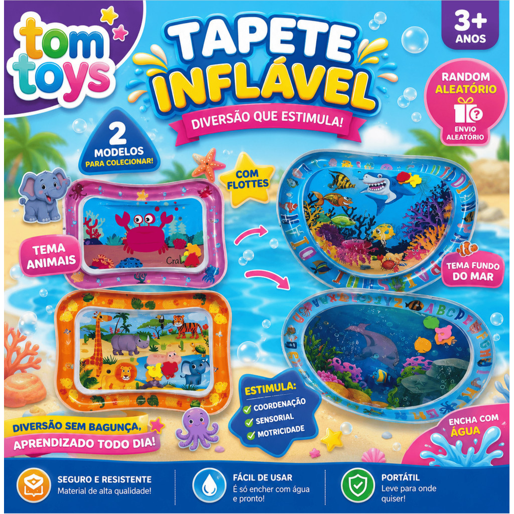 Tapete Infantil Bebê Inflável Água Atividades S