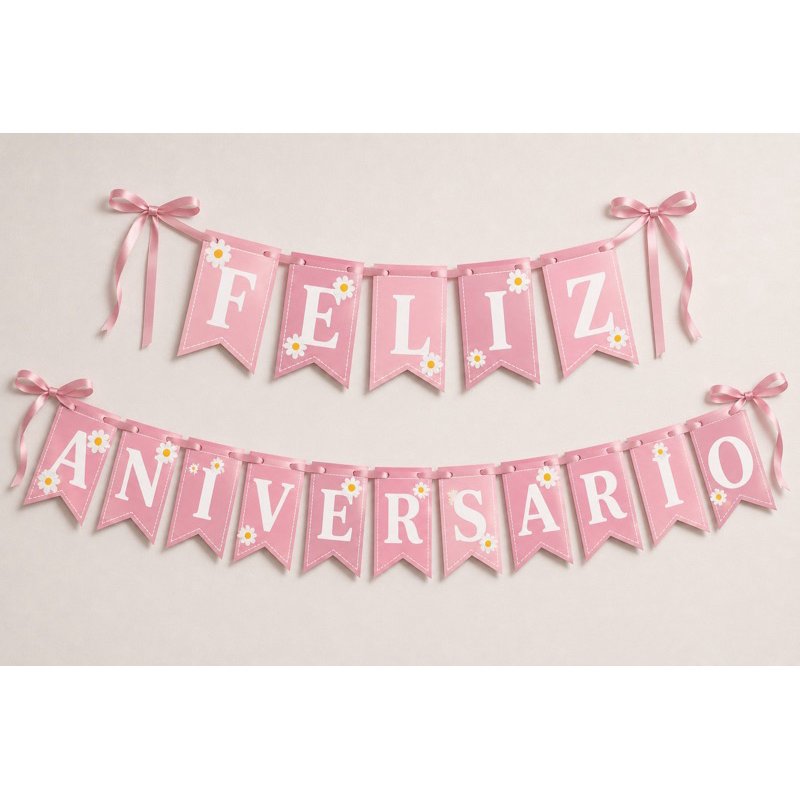 Faixa Bandeirola Decorativa Feliz Aniversário | F